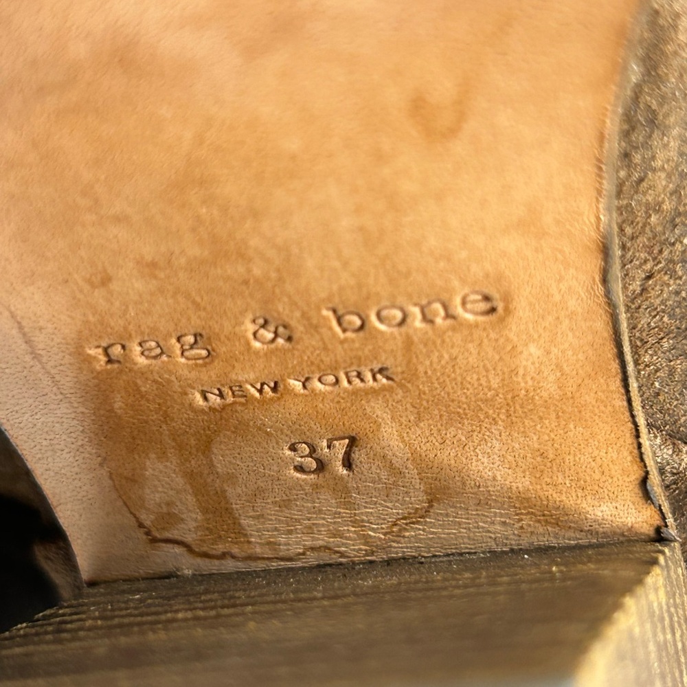 Rag & Bone Suede Ankle Boots‎ – Brown Block Heel Booties – Size 37 / US 7 - Picture 10 of 10